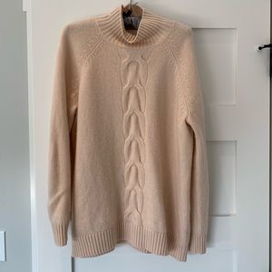 Garnet Hill Cashmere tunic cable sweater, Medium